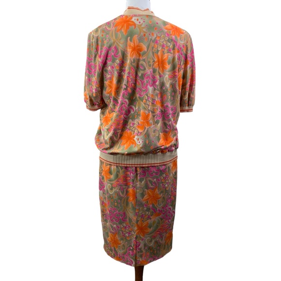 Vintage DOMINA 3 Piece Set Skirt Short Sleeve Top & Cardigan Small Medium Beige - Picture 6 of 15